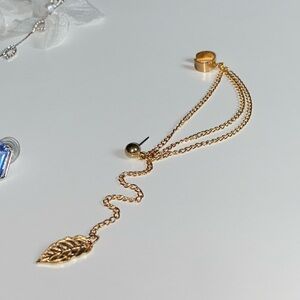 Gold Cuff and Chain Drop Earring ✨